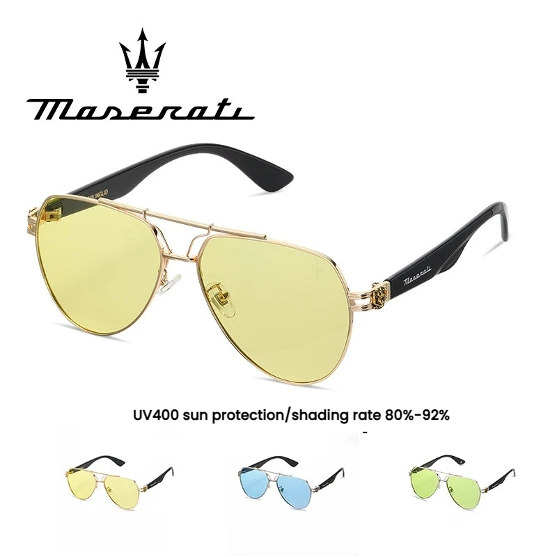 

MASERATI Sunglasses Luxury brand for Men and Women Classic Sun Glasses High Quality Eyewears Pilot Goggle UV 400 Protection 713