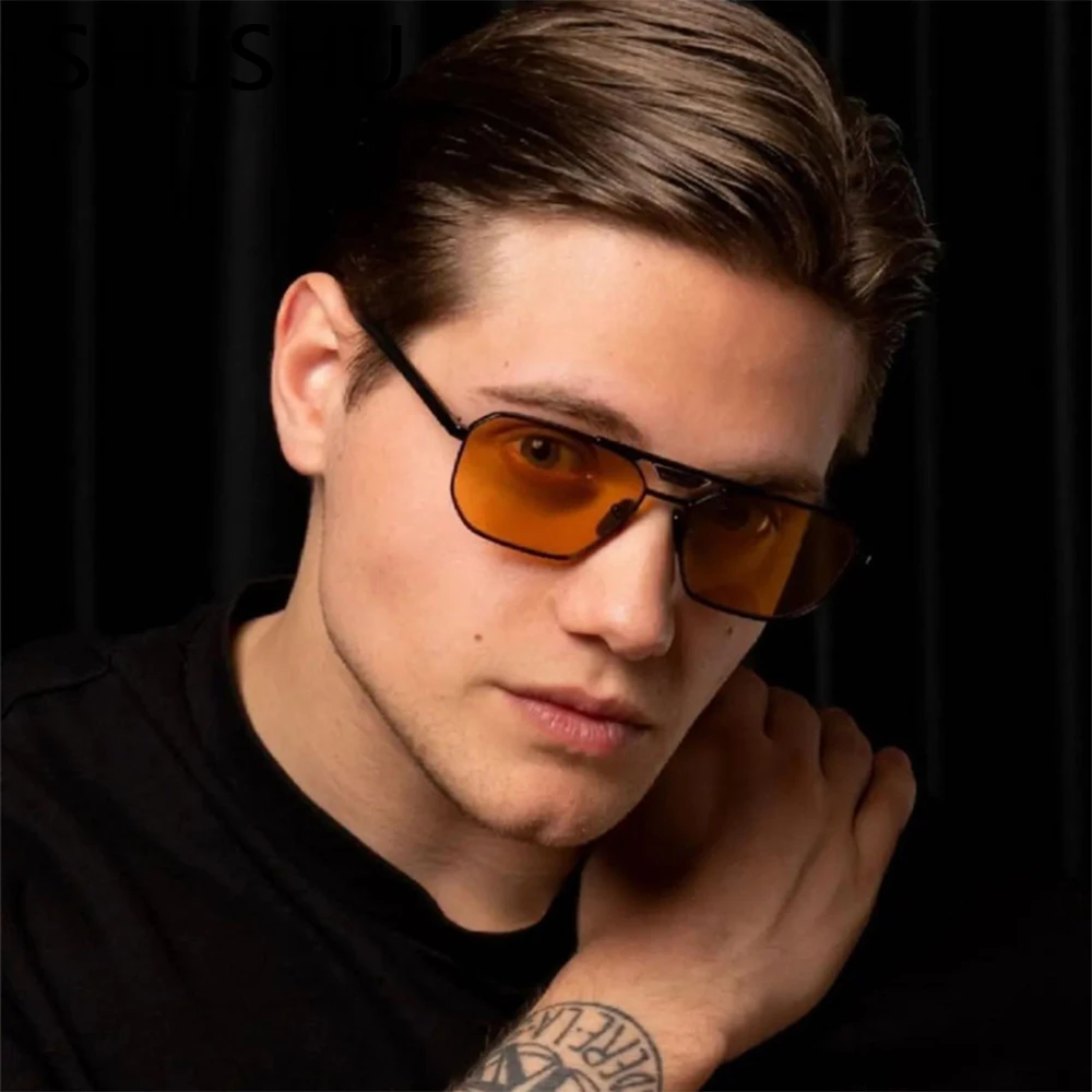 

New Retro Double Bridge Sunglasses Men's Fashion Metal Square Women Sun Glasses Ins Trending Shades UV400 Wholesa Eyegals