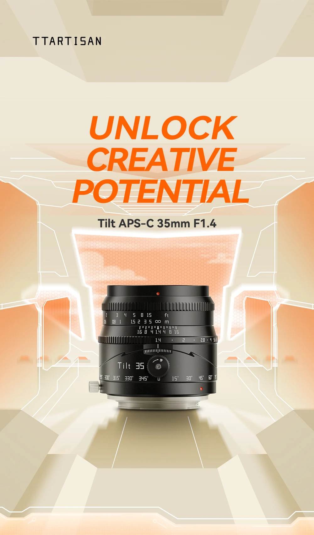TTArtisan 35mm F1.4 APS-C Tilt-Objektiv mit Großer Blende für Sony E Nikon Z Fuji X M43 Canon R EOSR A6600 A7C XT50 XM5 R50 R6 Z6 Z7 ZF – Detail 1