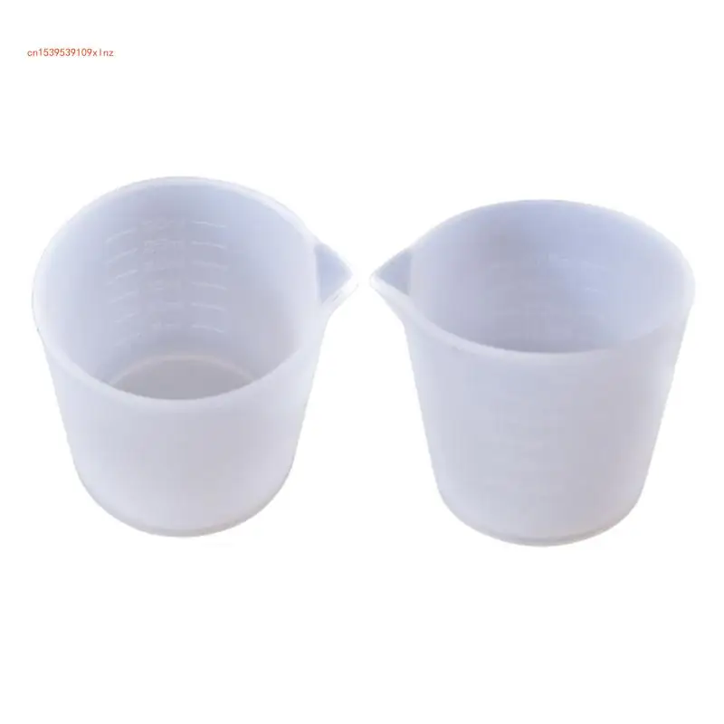 Crystal Epoxy Resin Mixed Measure Non-Stick Silicone Cup Silicone Measuring Cup Reusable Mixing Cup with Precise Scale