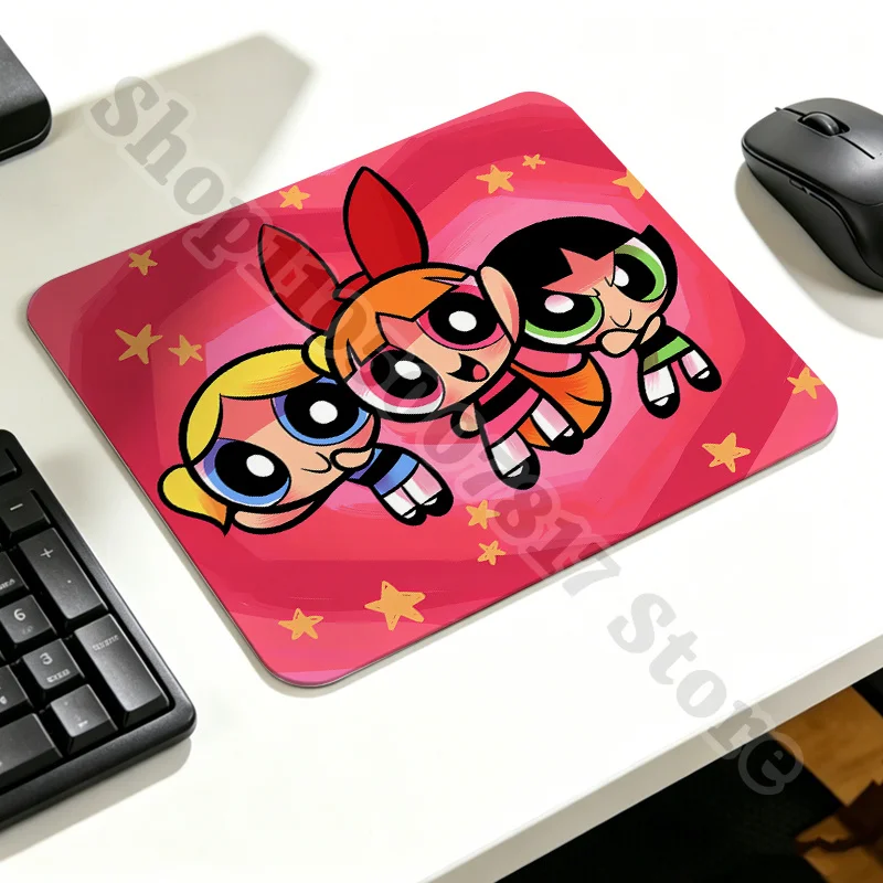 Kawaii The Powerpuffs Girls Creative Mouse Pad Cartoon Non-slip Mousepad Mice Accessories Anime Cute Mouses Mat Birthday Gifts view 2