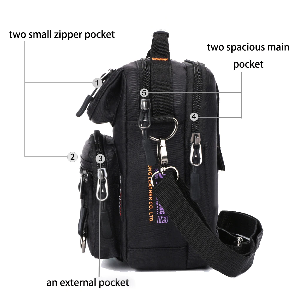 Bolsas de mensajero para correr para hombres, bolsos de viaje pequeños multifunción informales, mochilas de cintura de hombro impermeables, bolsos