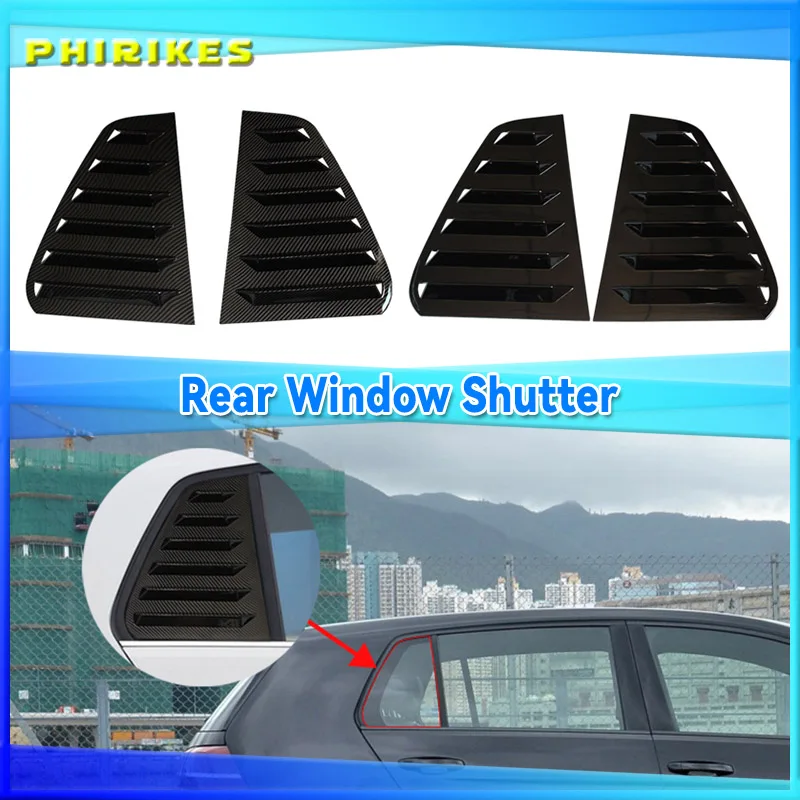 

For Volkswagen Golf 7 MK7 7.5 GTI GTD R R-Line 2013-2020 Rear Side Window Louvers Air Vent Scoop Shades Sticker Car Accessories