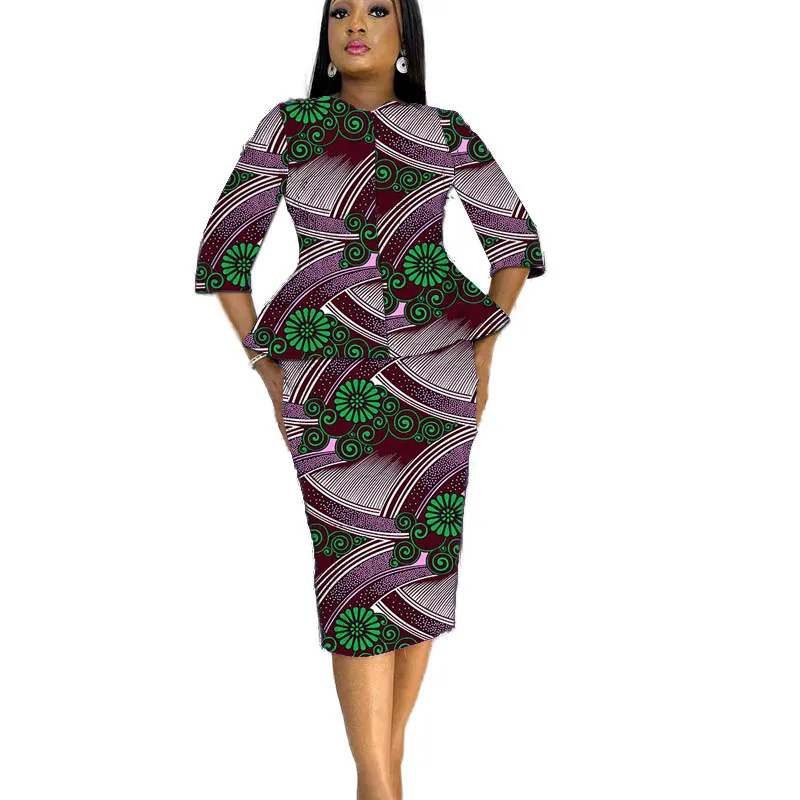 Camisa con cremallera para mujer, faldas con parches, ropa africana, blusa de manga 3/4, diseño Original, traje Ankara para mujer, ropa para ocasiones de Festival
