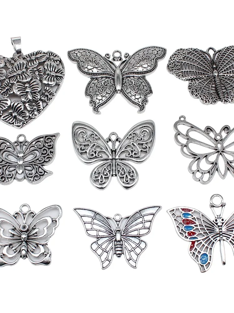 1 szt. Duży rozmiar motyl Charms wisiorek dla kobiet wisiorek i naszyjnik tworzenia biżuterii — zdjęcie 2