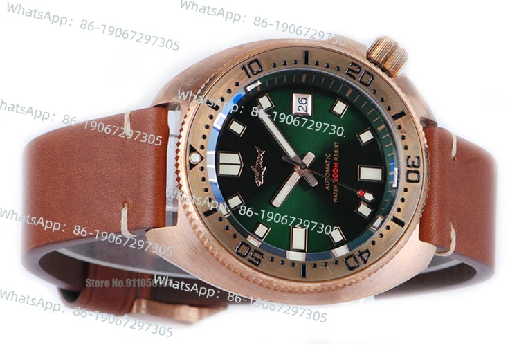 

2025 Limited Edition Watch Tin Bronze Abalone 6105 Mechanical Watch Retro Luminous Old