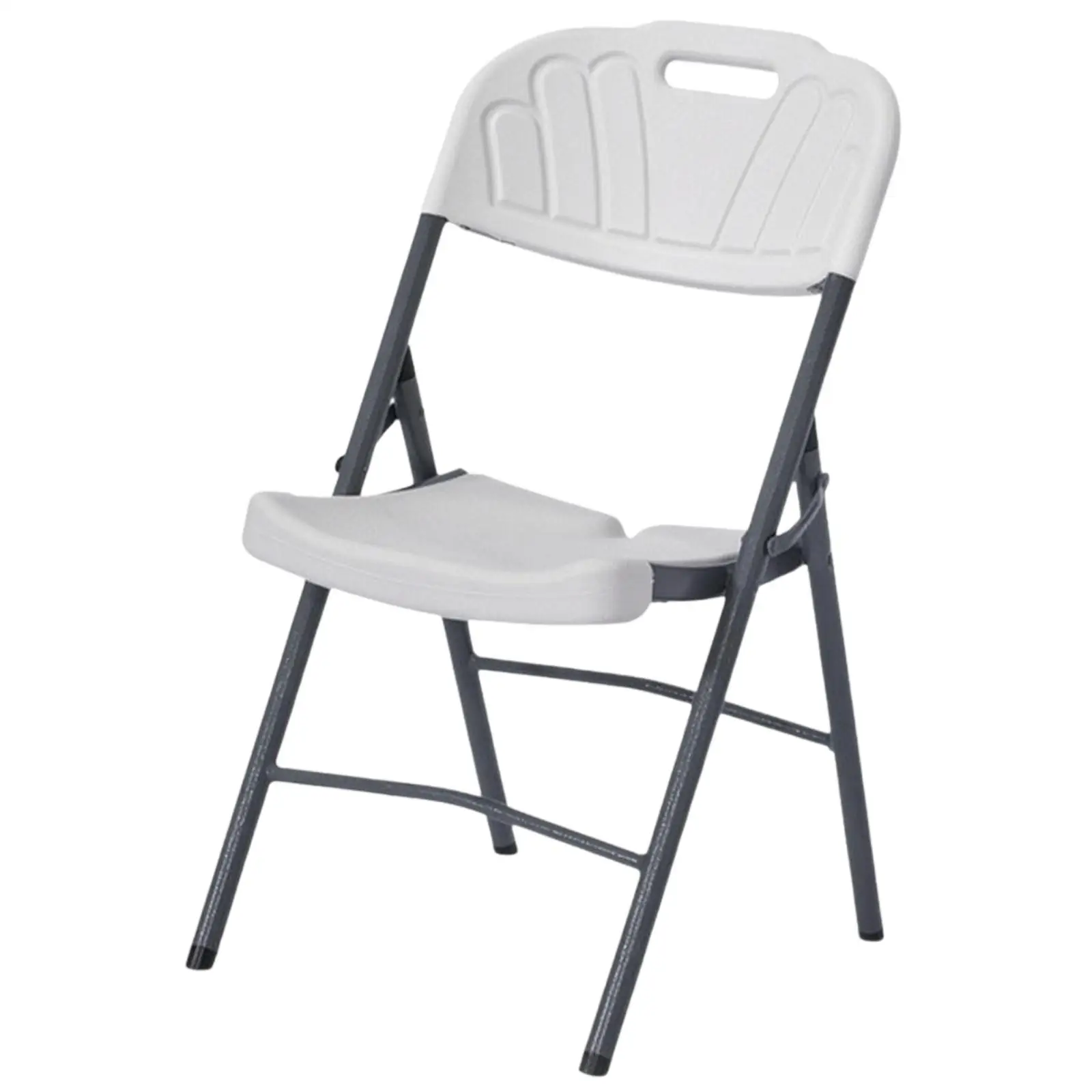 Plastic Folding Chair with Cross Support Frame and Carry Handle for Home Office and Dining Use