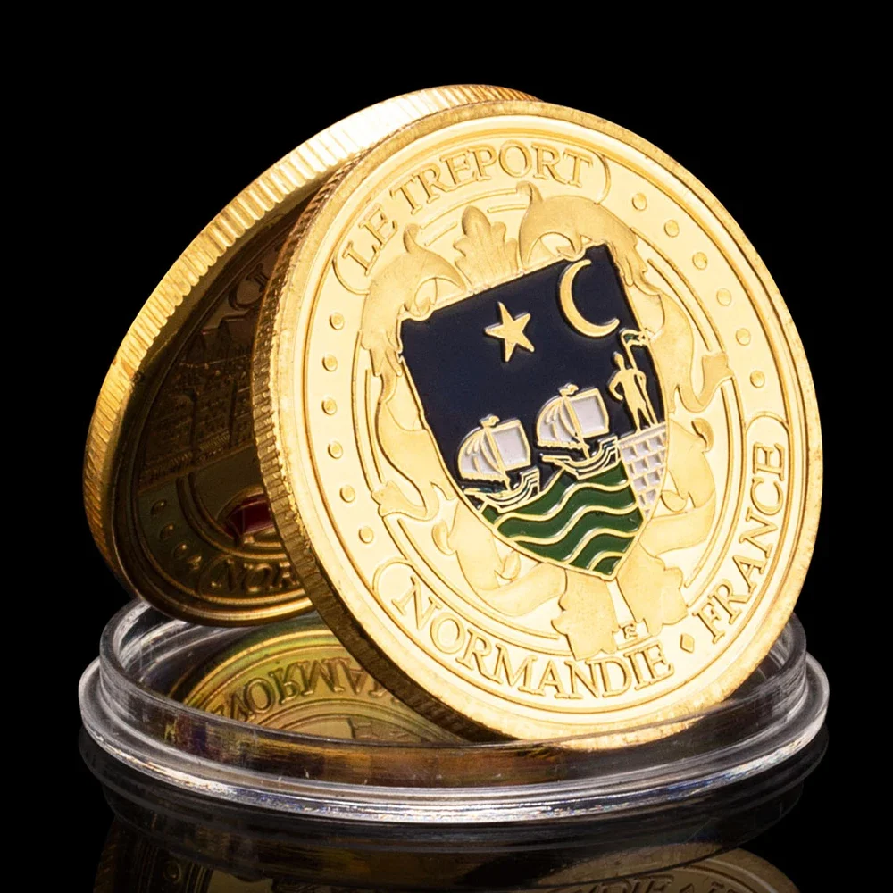 Administrative Division of France Letrepol Collectible Coin Golden Plated Copy Colorful Souvenir Coin