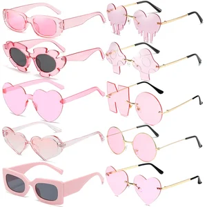 Очки солнцезащитные женские квадратные в форме сердца, милые солнечные очки желеобразного цвета с защитой UV400, с защитой от ультрафиолета, с украшением для летней вечеринки