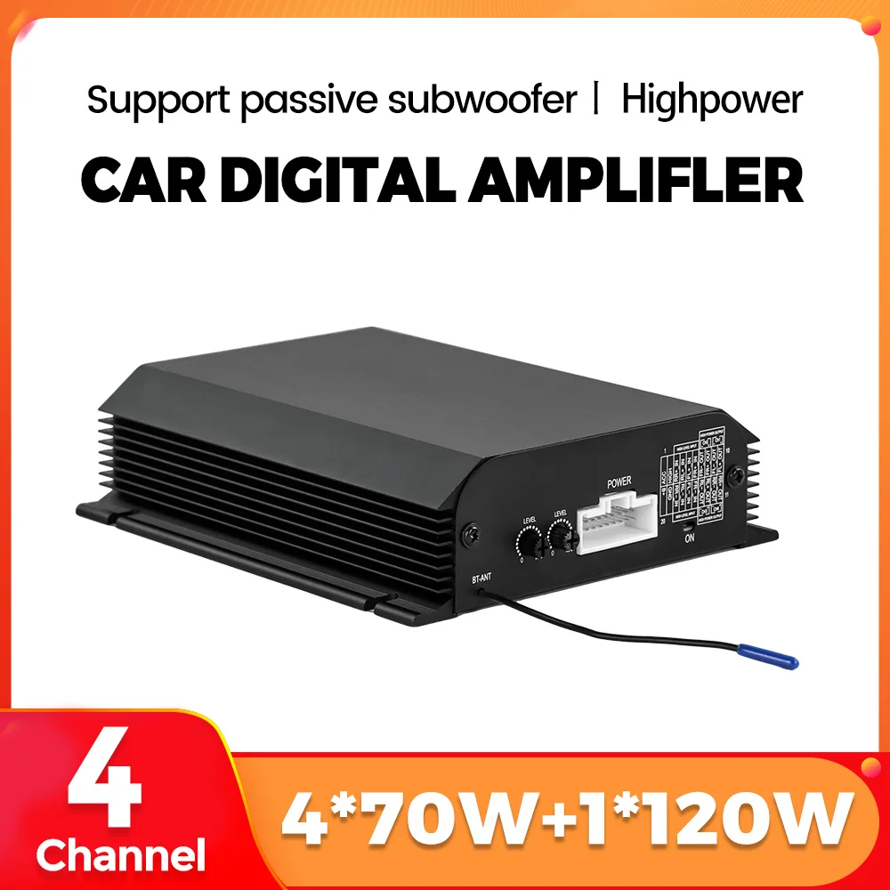 

4*70W 1*120W High Power Car Digital Amplifier 4 Channel Passive Subwoofer Highpower Enhancement Amplify Sound Quality Modules