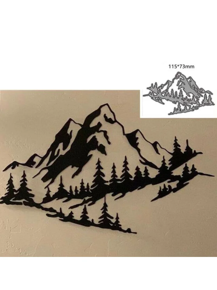 Trees Mountain Metal stencil mold Cutting Dies scrapbooking Decorative die cuts Album Paper Card Craft Embossing