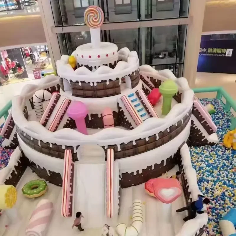 Cake Paradise Inflatable Castle Combo Bouncer Castle Bouncy Jumping Bouncer Slide for Kids