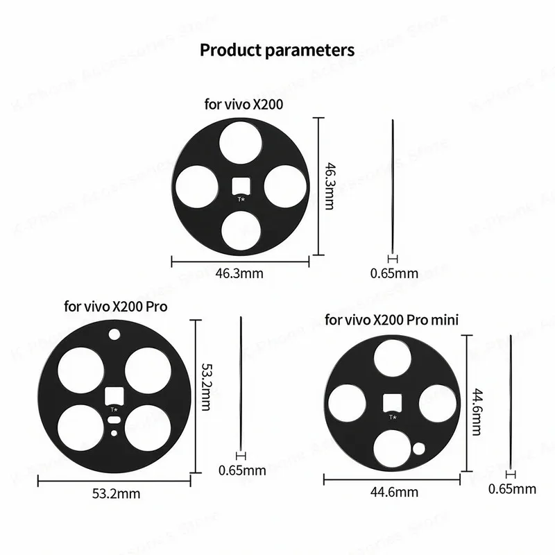 مناسب لفيلم عدسة VivoX200، ملصق عدسة معدني X200Pro، كاميرا هاتف من سبائك الألومنيوم