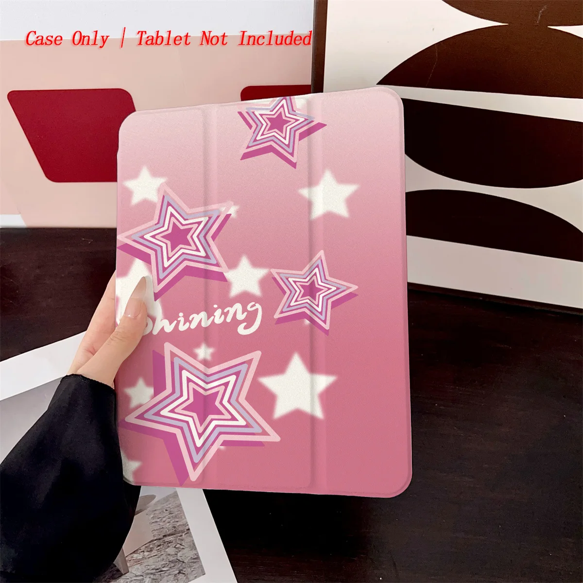 

Elegant Blush Pink Stars iPad Case For Apple iPad Pro 11/12.9 Air 5 Mini 5 8th Gen Fashion Cover