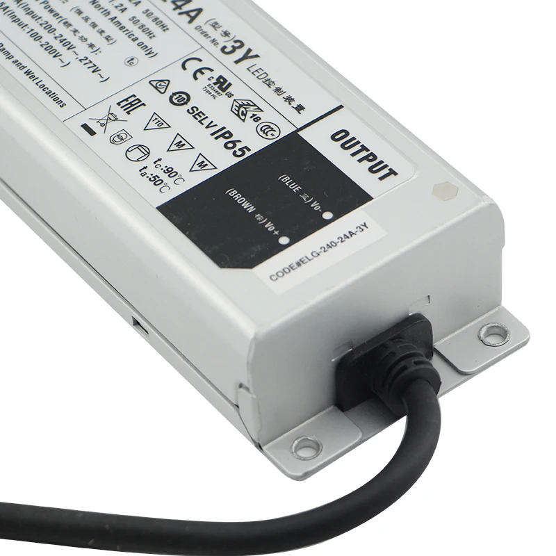 Mean Well ELG-240-24A-3Y 240 Watt 10A 24Vdc Power Supply for LED Fish Light LED Driver Waterproof IP65