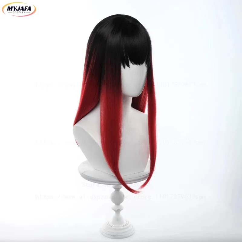 ABC123 جودة عالية Tasuku Tsubakino شعر مستعار تأثيري 55 سنتيمتر متوسطة طويلة أسود أحمر مصبوغ مقاومة للحرارة الاصطناعية الشعر أنيميx ؛ 3,f'6,h.7;j