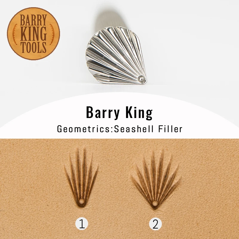 

BARRY KING Leather Carving Tool Geometrics Seashell Filler DIY Handmade Stamping-Print Embossing Stamps 304 Stainless Steel