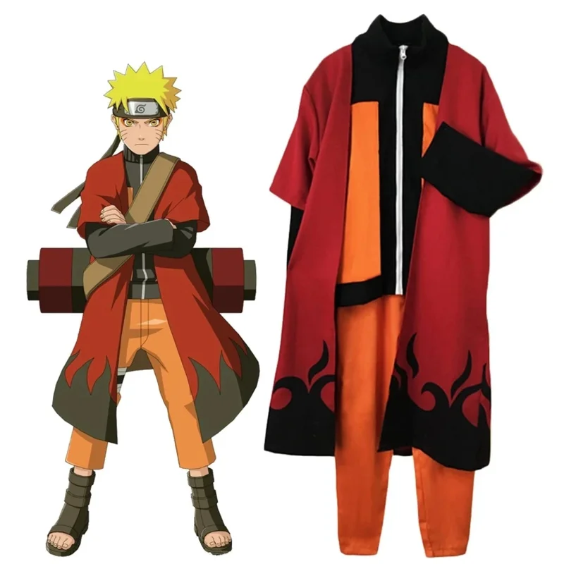 Akakashi Umhänge Cosplay Kostüm Uzumaki Kakashi Stirnband Outfit Erwachsene Männer Anzüge japanische Cartoon Kostüme Umhang Top Hosen heiß