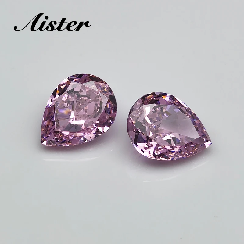 New Pink Pear Crushed Ice Cut Cubic Zirconia High Carbon Lab Diamond CZ Gemstone 4K Cut 5A+ Quality for Jewelry Making