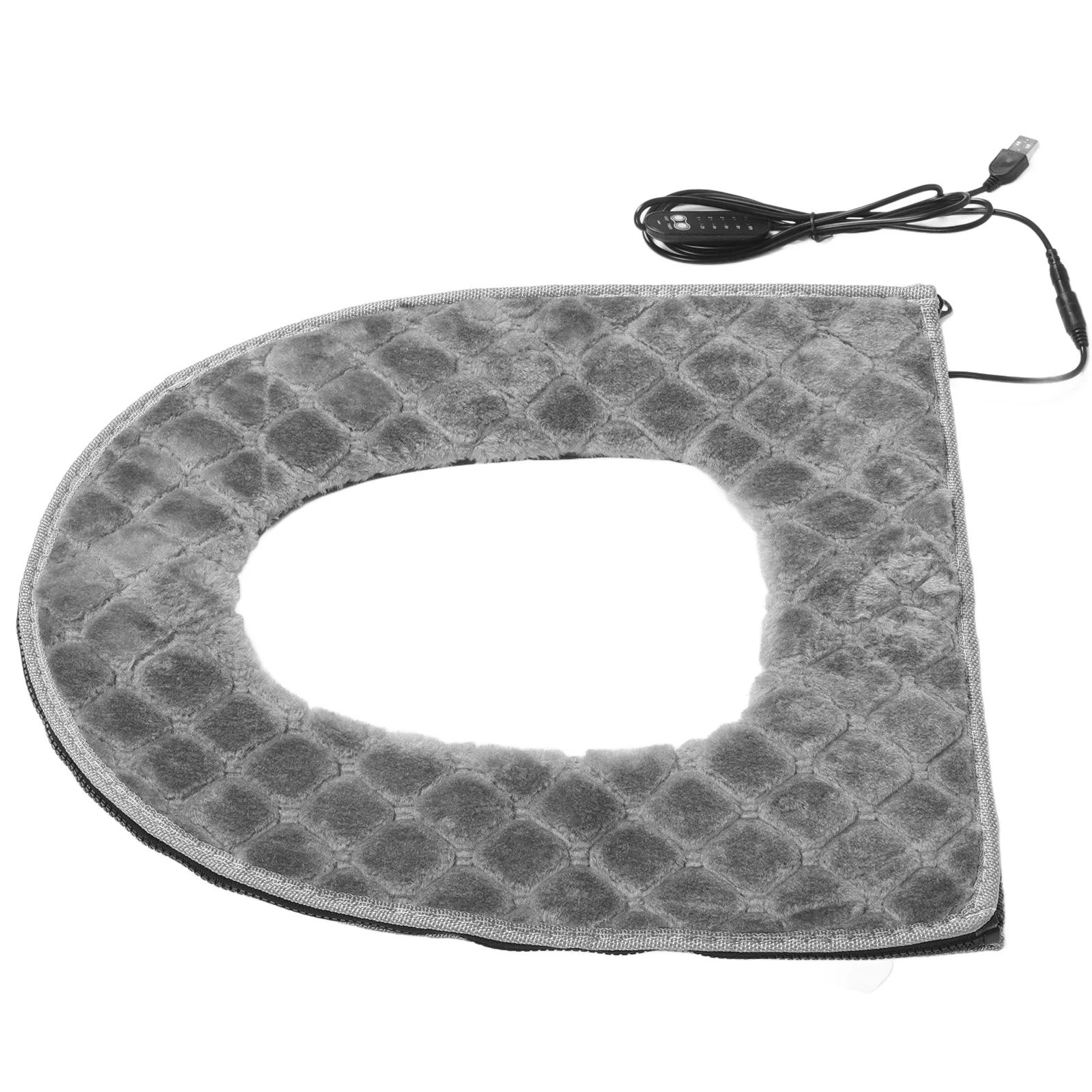 Washable Heated Toilet Seat Cover USB Powered Grid Pattern Fast Heating Soft Cushion for Home Use Toilet Warmer Comfort Winter