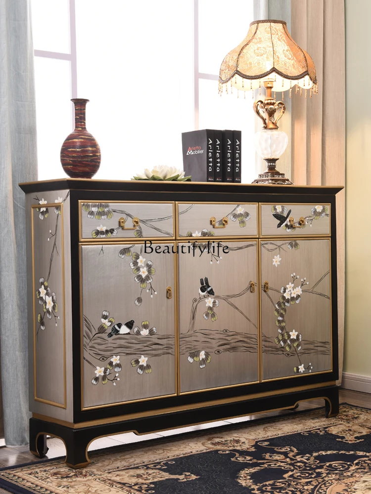 

Modern Chinese Style Large Capacity Storage Organizer Shoe Cabinet with Drawer Ultra-Thin Hallway Hall Cabinet