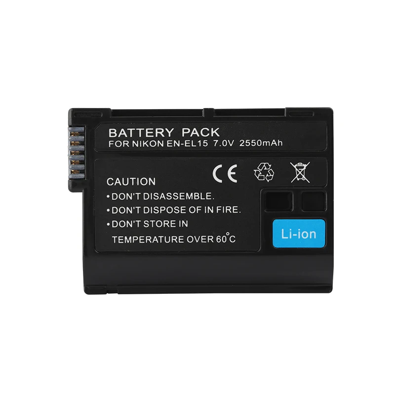 EN EL15 EN-EL15 Battery 2550mah For Nikon DSLR D7000 D7100 D7200 D600 D610 D800 D800E D810 D81 L15 ENEL15  Camera Batterie