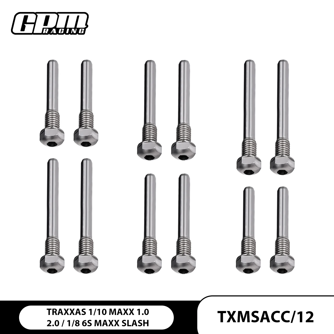 

GPM Stainless Steel Front+Rear Suspension Screw Pin TRAXXAS 1/10 Maxx Maxx Slash