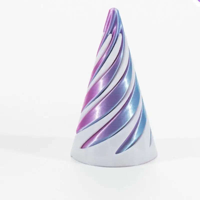 Cone Fidget Toy Pass Through Sculpture Christmas Tree Impossible Pyramid Art Model Statue Home Decor Vortex Thread Illusion For