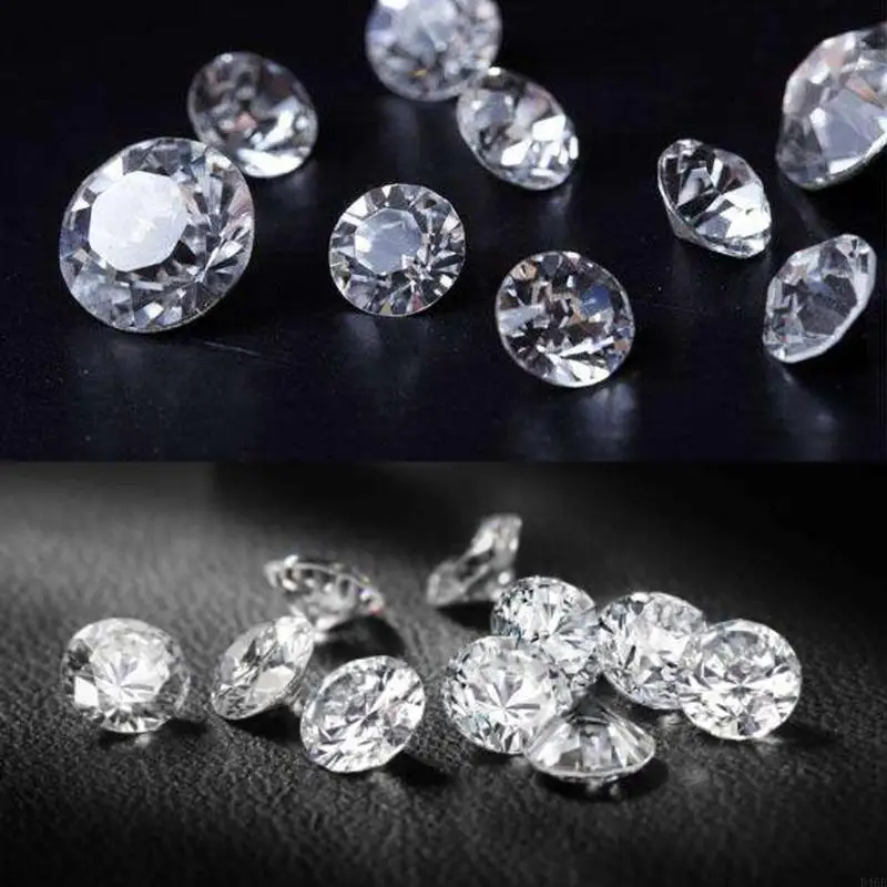 

D46E 1000PCS 1.0-3MM 5A Round Machine Cut White Cubic Zirconia Stone Loose CZ Stones