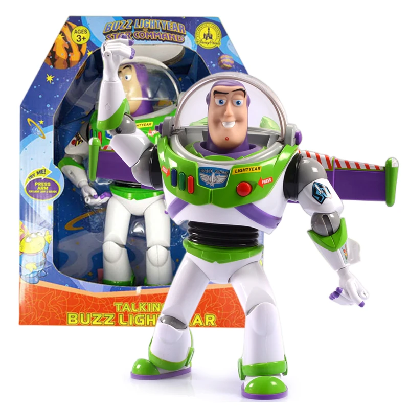 1:1 Buzz Lightyear Disney Spielzeug Geschichte 4 Spielzeug Pixar Lichter sprechen Action figur Anime