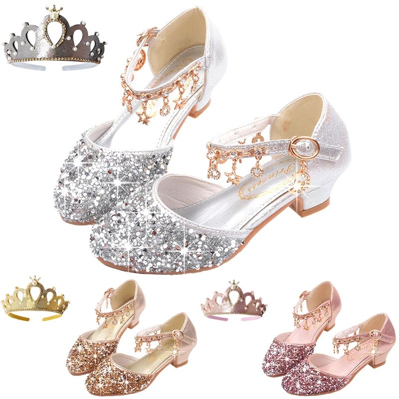 

Pageant Girl Shiny Sequined Princess High Heels Shoes Formal Occasion Children's Wedding Bridesmaid Evening Elegant Party Shoes