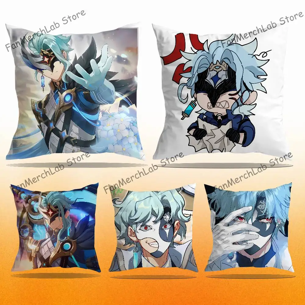 

G-GenshinS Game D-Dottore Pillowcase Pillowslip Cushion Plush Boys Girl Cartoon Anime Kawaii Decoration Kids Birthday Cute Gift