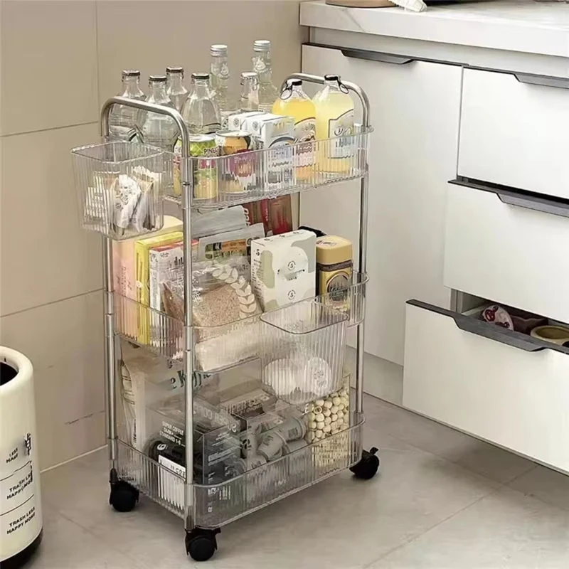 Многоуровневая тележка на колесиках для хранения вещей — домашняя тележка для закусок, косметики, органайзера для мелочей