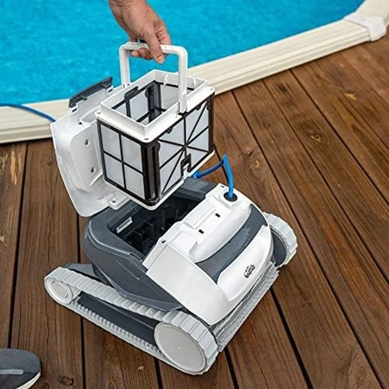 Dolphin (2024 Model) E10 Automatic Robotic Pool Vacuum Cleaner, Active Scrubber Brush, Top Load Filters Access