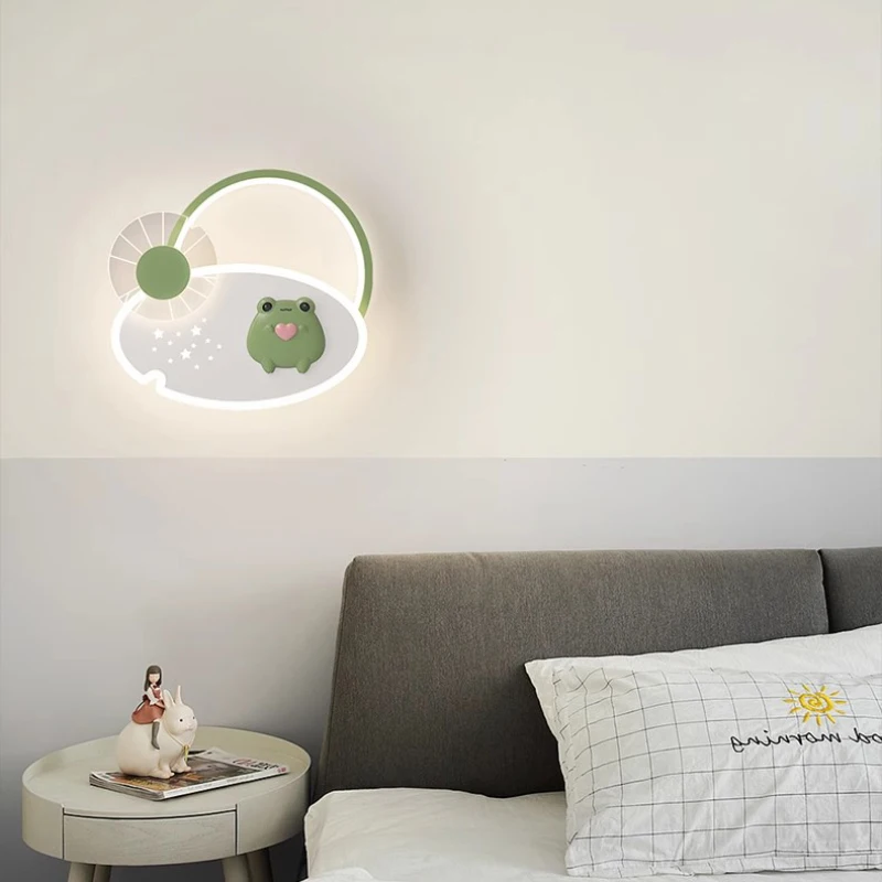 Children\'s Room Wall Lamps Cute Baby Room Princess Room Bedside Lamp LED Pink Bow Bunny Light Girl Bedroom Bedside Wall Lights
