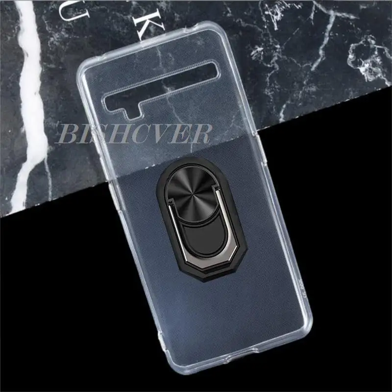 For TCL 10 Pro T799B, T799H TCL10Pro TCL10 10Pro Back Ring Holder Bracket Phone Case Smartphone TPU Soft Silicone Cover