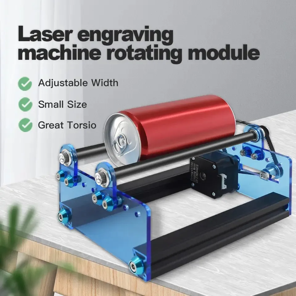 Used to fix carved cylindrical object cans. 3D printer laser engraving machine Y-axis rotating roller engraving module