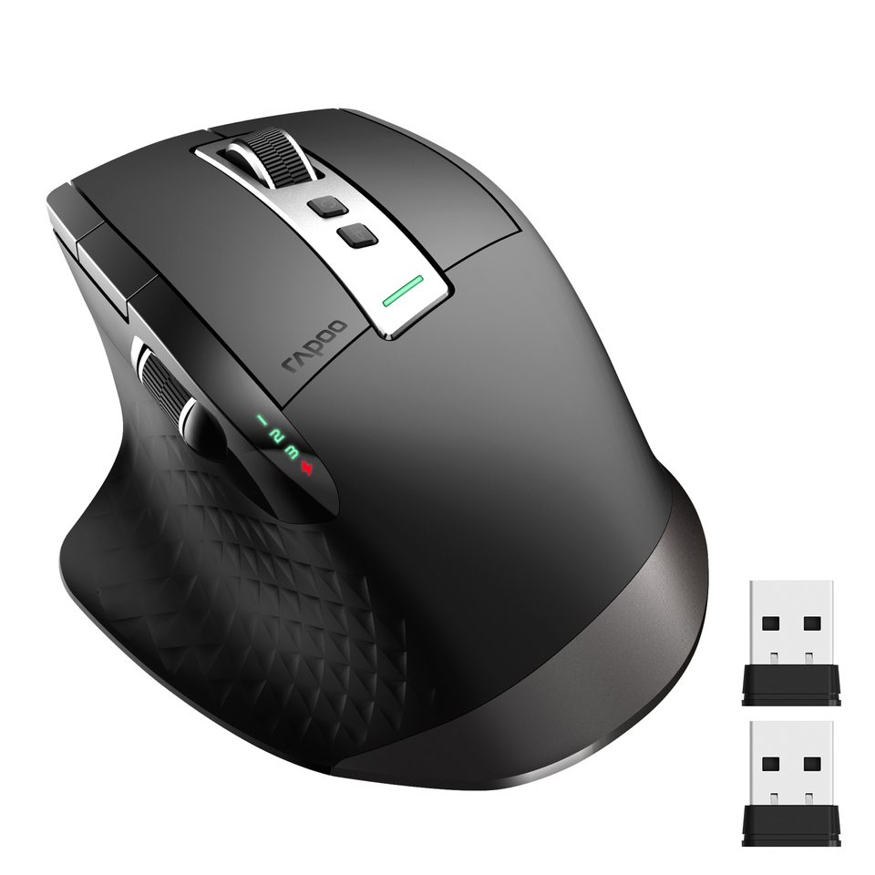  Rapoo 2026 New MT710L Multi-mode Rechargeable Wireless Mouse Ergonomic 4000 DPI Bluetooth Mouse Easy-Switch Up to 4 Devices 