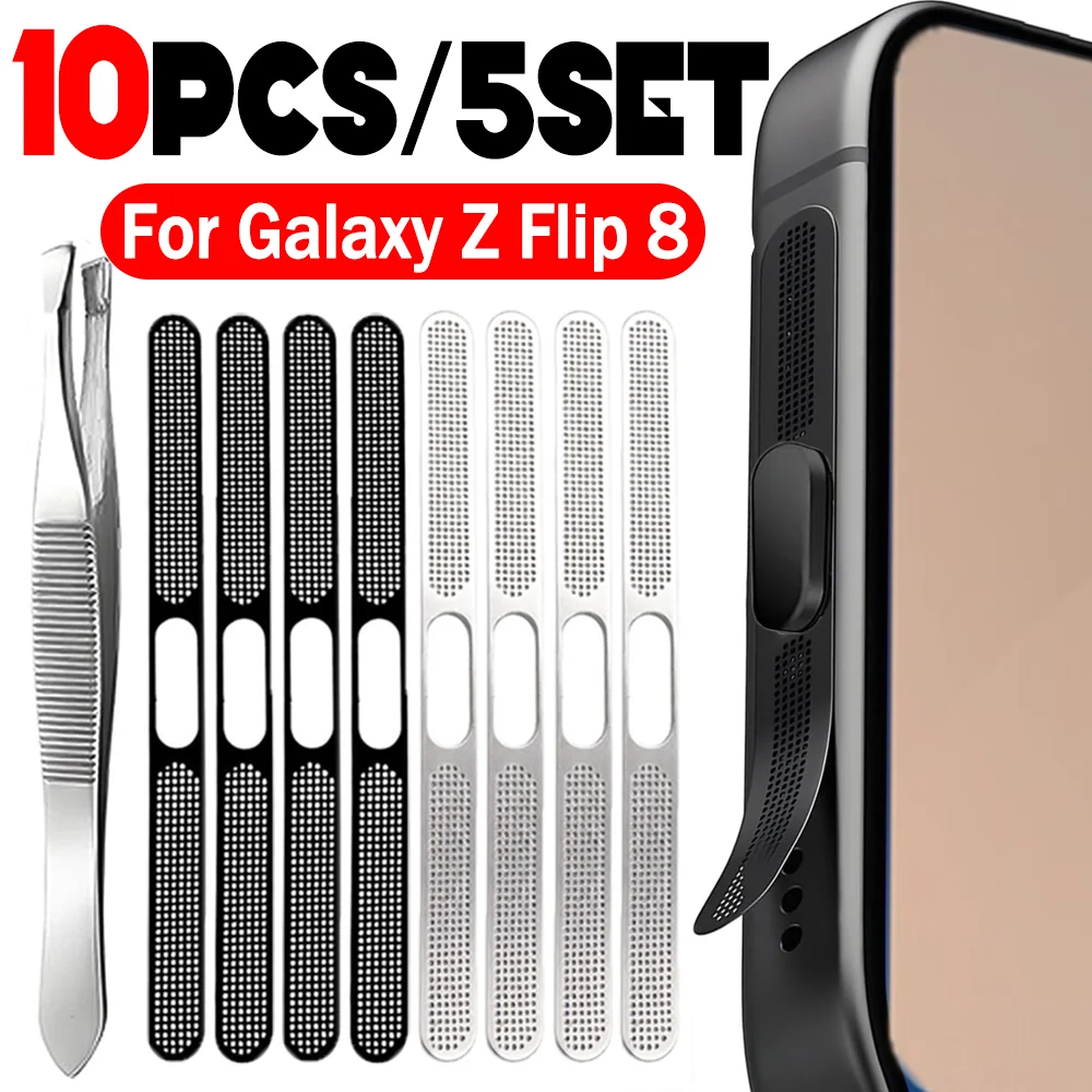 10-1PCS Metal Speaker Dust Cover Stickers for Samsung Galaxy Z Flip 8 Adhesive Protective Speaker Mesh Dustproof Trumpet Nets