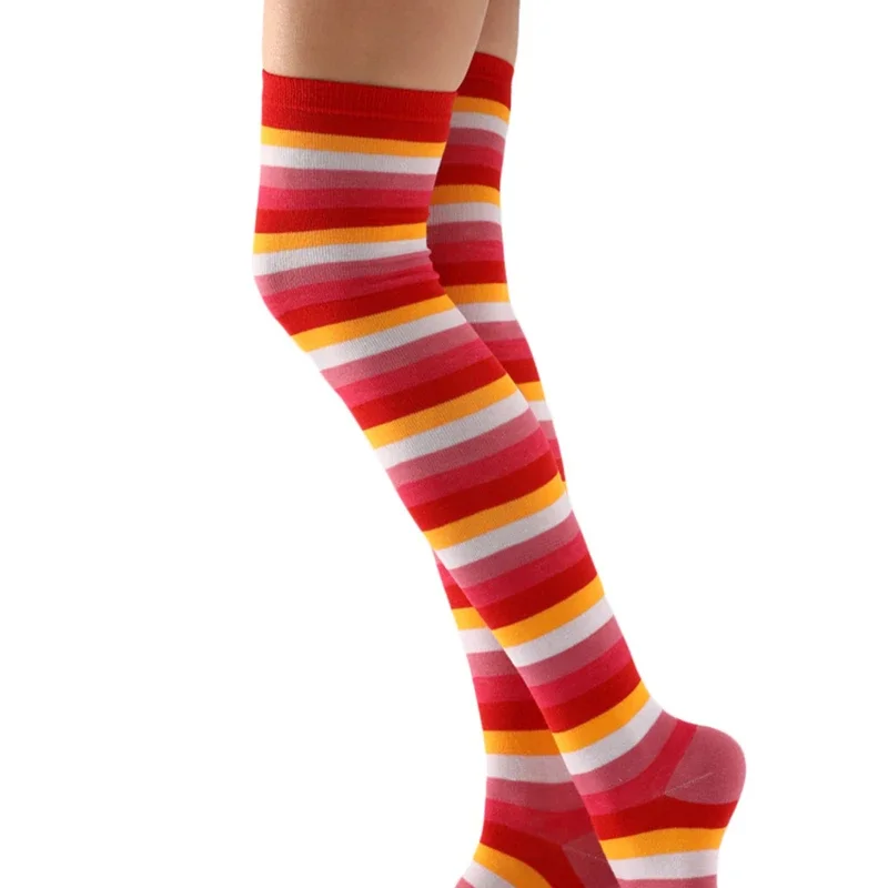 1pair of Colorful Knee-length Tube Warm Winter Dance Halloween Role-playing Thigh Socks