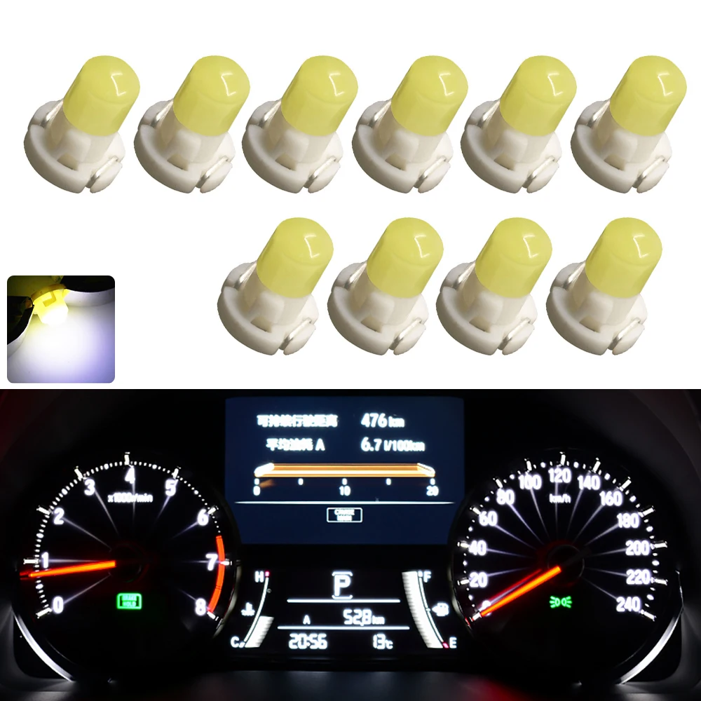 10pcs T5 Car Led lights T3 T4.2 T4.7 LED 12V Interior Lamp Dashboard Auto Gauge Instrument Light