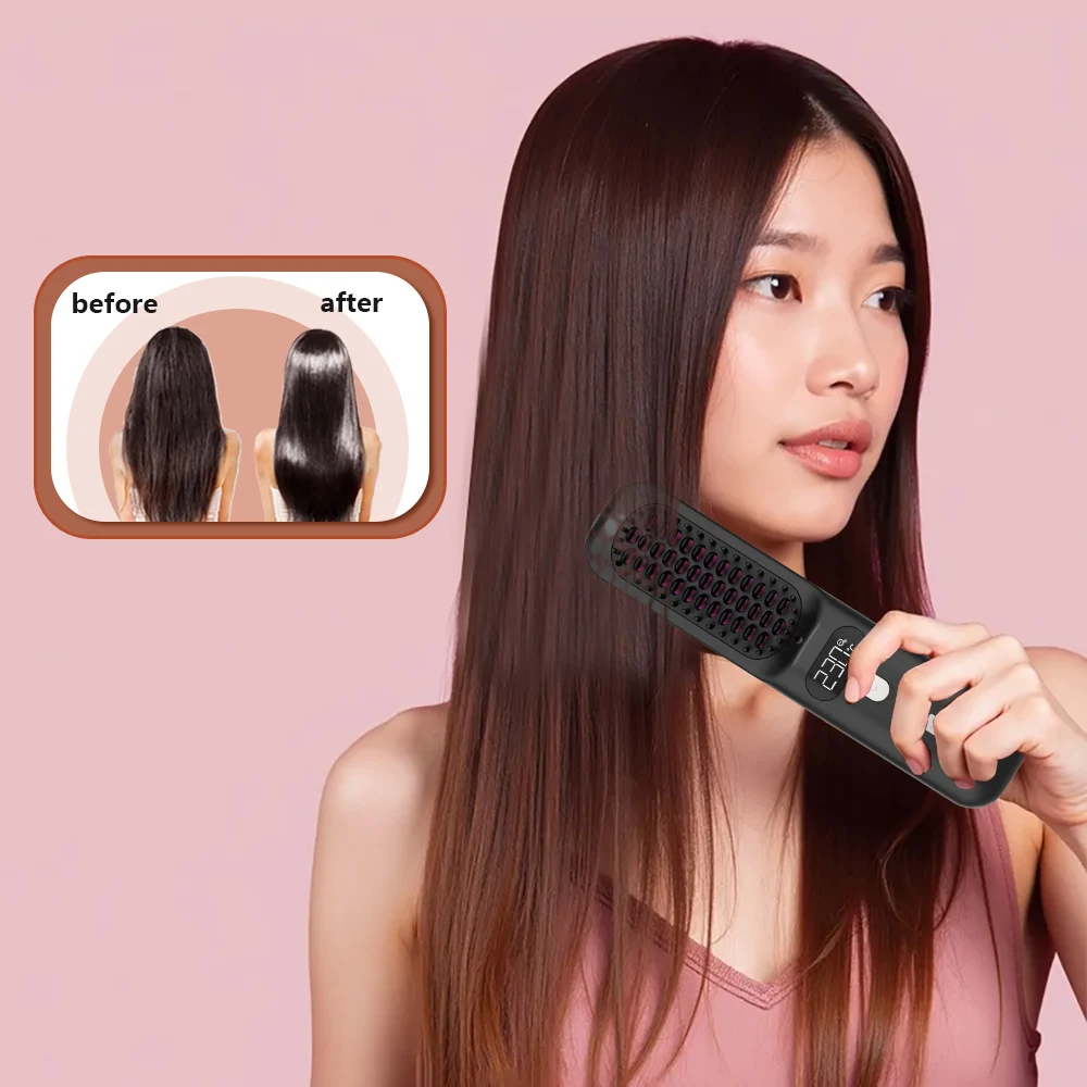

Professional Negative Ion Wireless Hair Straightener Comb for Beauty