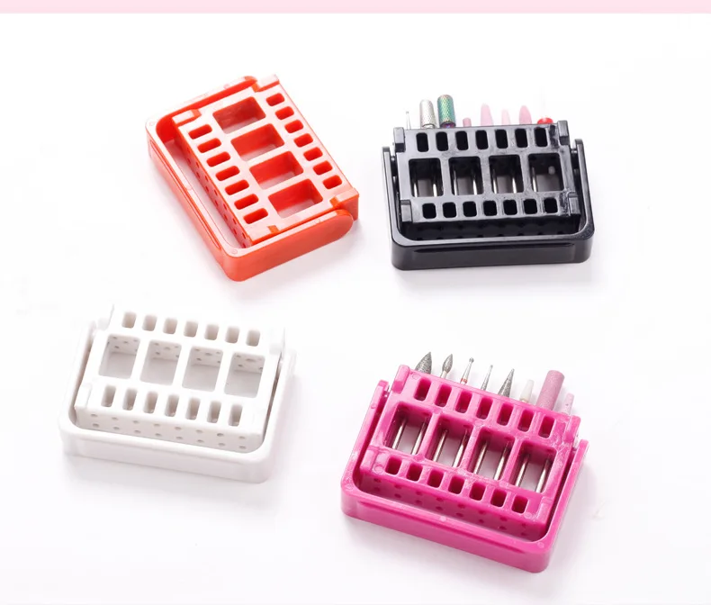 1pc 16 Löcher ABS Acryl Einstellbare Nagel Bohrer Display-ständer Schleifen Kopf Halter Lagerung Box Maniküre Bohrer Zubehör – Detail 5