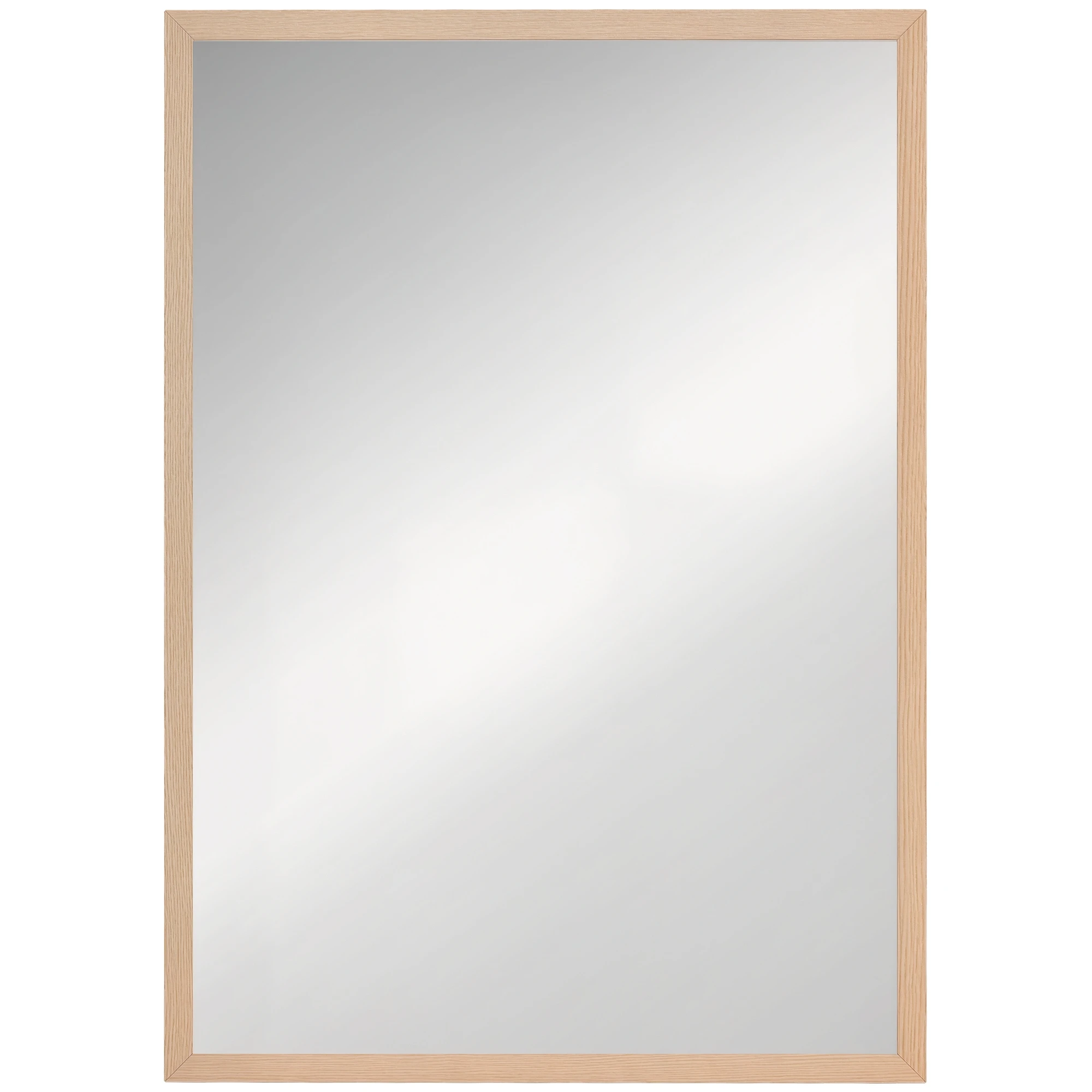 HOMCOM Espejo de Baño 50x70 cm Espejo de Pared Decorativo para Salón Entrada Pasillo Horizontal o Vertical Natural