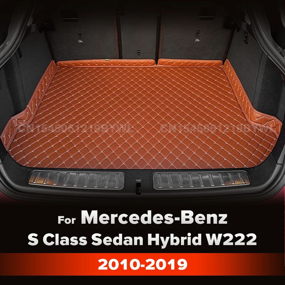 Car Trunk Mat For Mercedes S Class Sedan Hybrid W222 2010 2011 2012 2013 2014 2015 2016 2017 2018 2019 High Side Waterproof