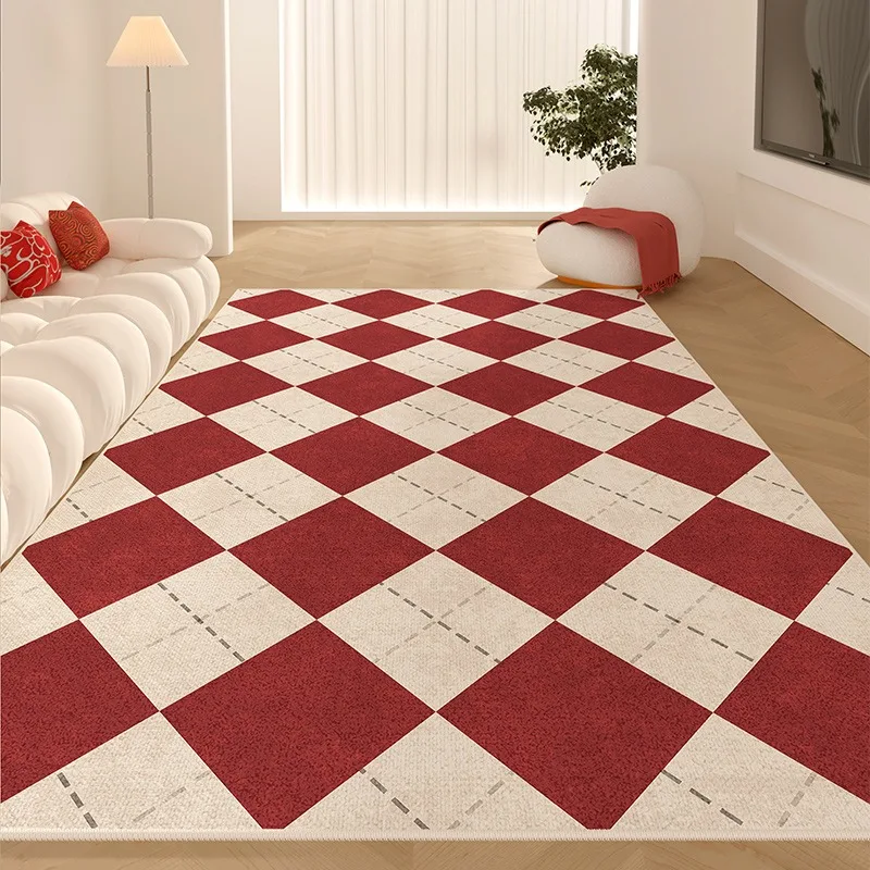 Carpet for Living Room Simplicity Light Luxury Lines Grid Home Decor Coffee Table Plush Mat Large Area Bedroom Rug Ковер Tapis