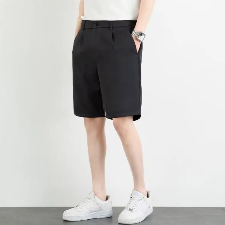Summer Drape Straight 5-Pocket Shorts Men's Business Casual Trousers