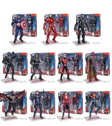 17cm Original ZD Marvel Legends Toy Iron Man Anime Captain America War Machine Hulk Black Panther Spider-Man Model Action Figure