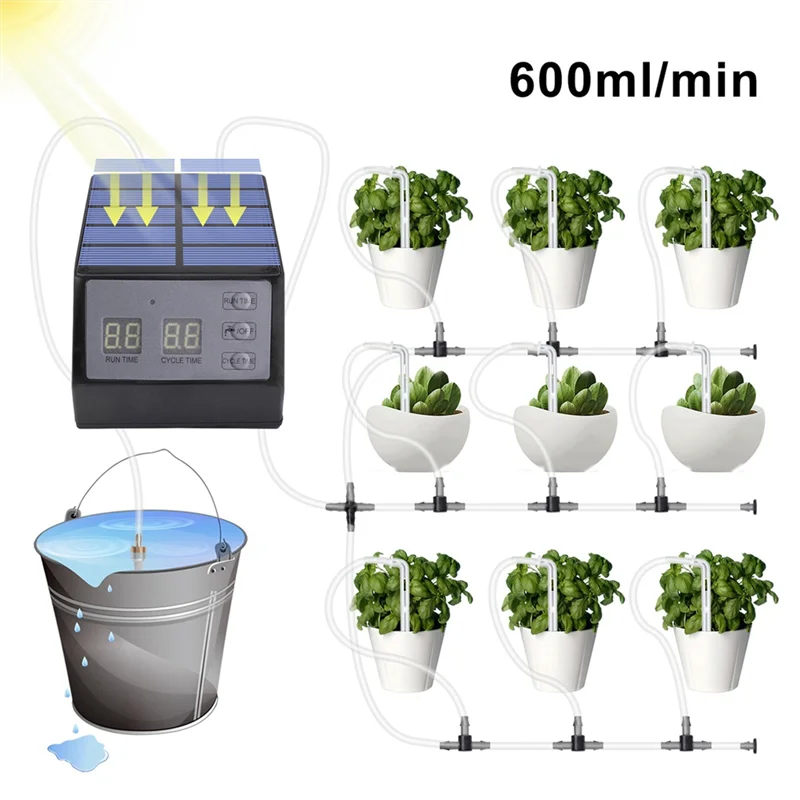 

ABFS Solar Timed Automatic Watering Device, Smart Watering Device, Gardening Lazy Flower Pot Plant Drip Irrigation System