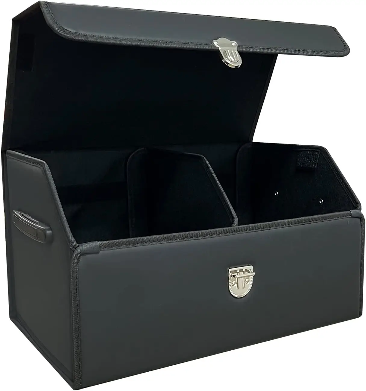 

Foldable Car Trunk Organizer with Lid, Waterproof & Durable Storage Box for SUV Sedan - Black Small